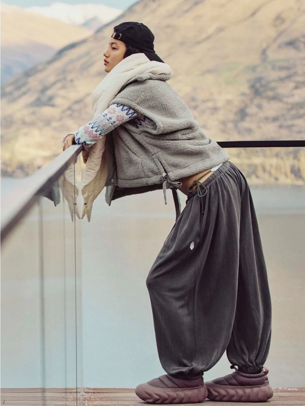 Free People FP Movement Women's Momentum Balloon Rich Brown Oversized Pants XS/S